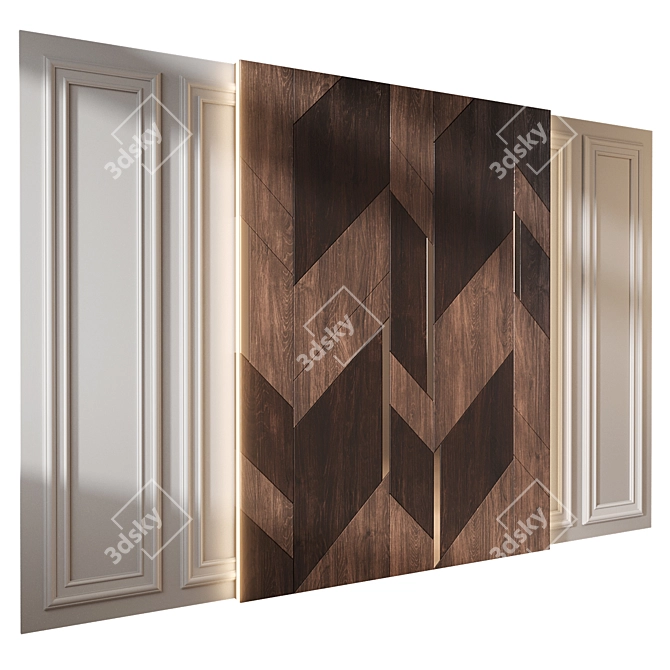 Modern Wall Panel 3D Model 3D model image 1