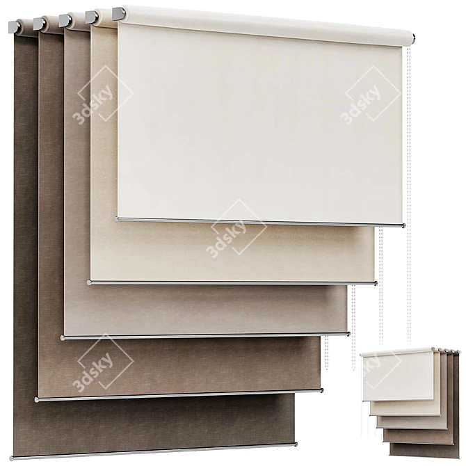  Modern Design Roller Blinds 3D 3D model image 3