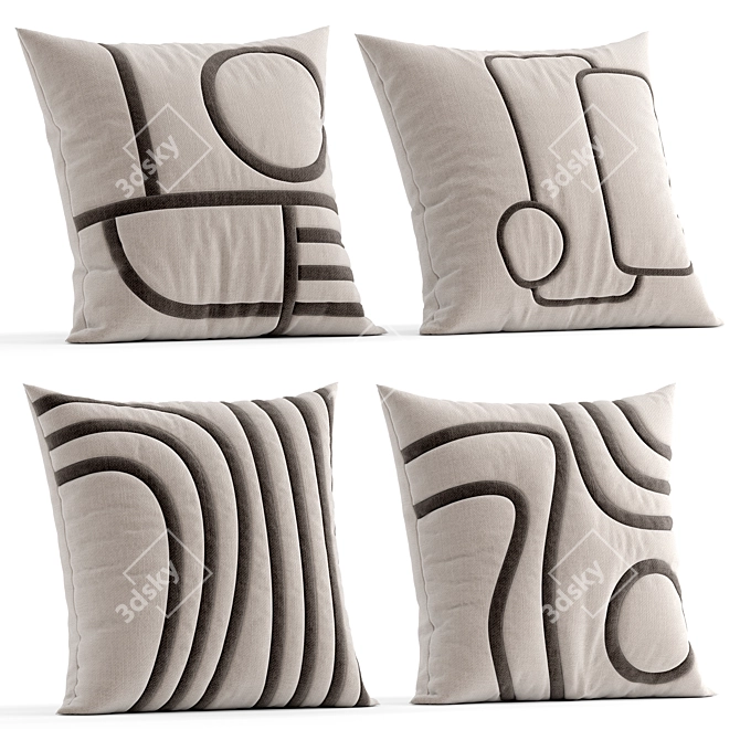 Elegant Decorative Cushion 26 3D model image 1