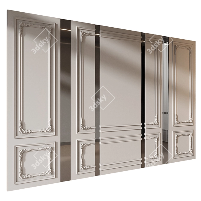 Modern Gypsum Wall Panels Set 3D model image 3