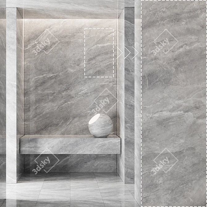 Marble Stone Panel Textures Pack 3D model image 1