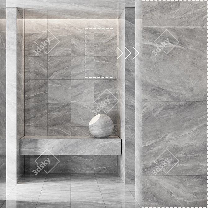 Marble Stone Panel Textures Pack 3D model image 4