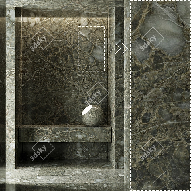 Luxury Marble Stone Material Set 3D model image 1