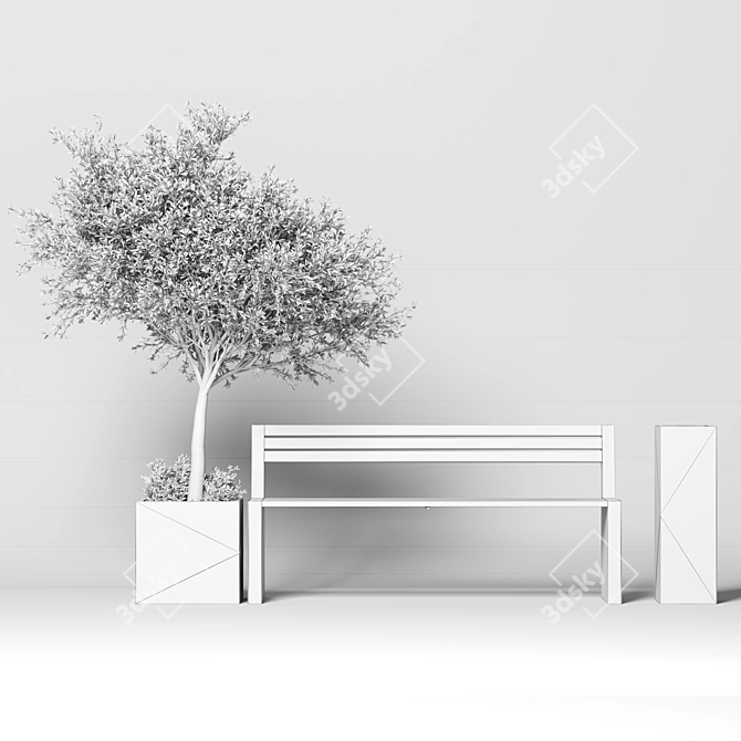 Modern Urban Furniture Set 028 3D model image 3