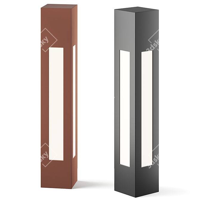 Rotatable Outdoor Bollard Lights 3D model image 1