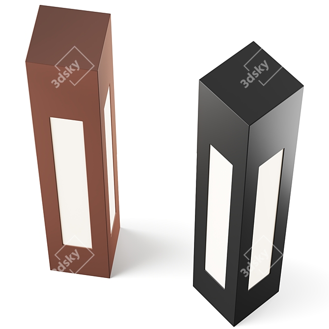 Rotatable Outdoor Bollard Lights 3D model image 2