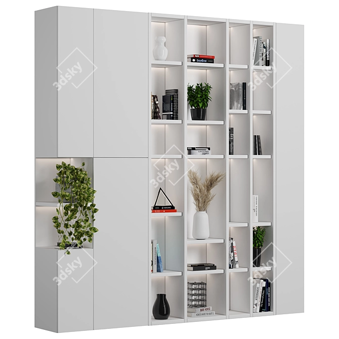 Versatile Rack & Bookcase Set 3D model image 2