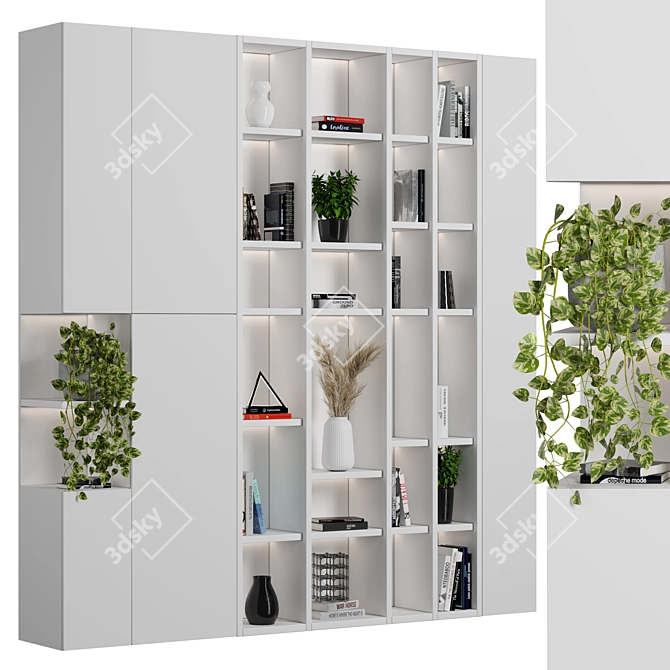 Versatile Rack & Bookcase Set 3D model image 3