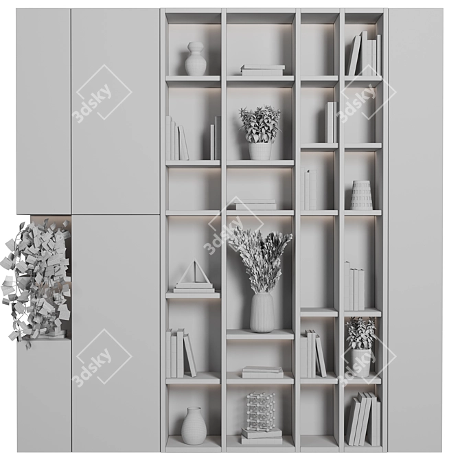 Versatile Rack & Bookcase Set 3D model image 6