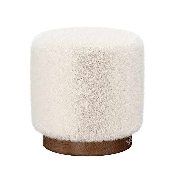 Faux Fur Ottoman 400x400x420 3D model image 2