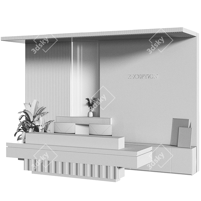 Modern Reception Desk Furniture 3D model image 29