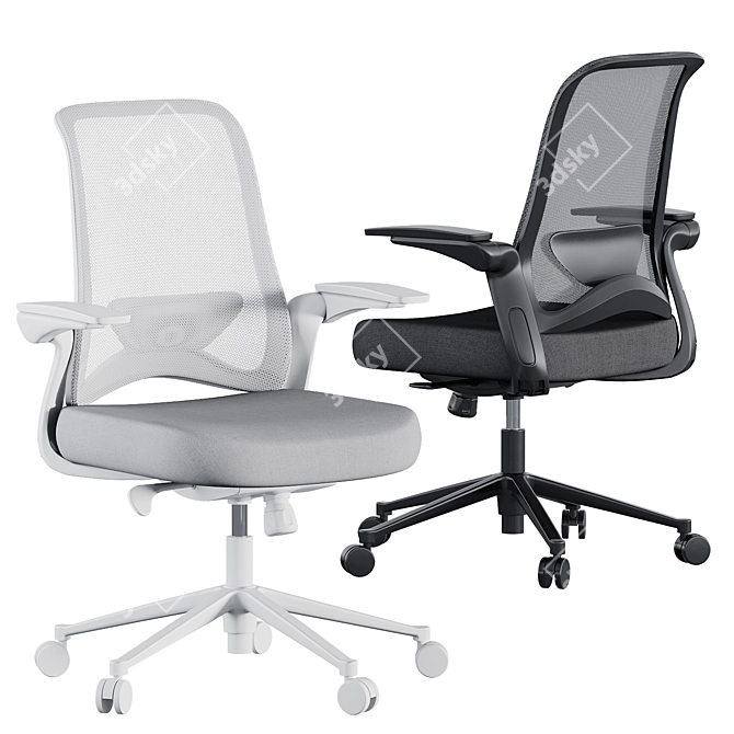 Ergonomic Foam Office Chair with 3D Details 3D model image 1