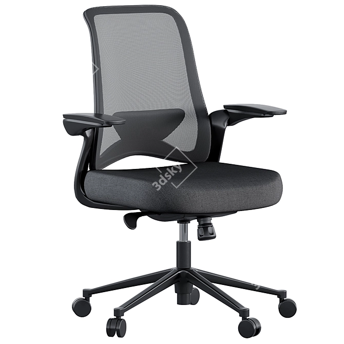 Ergonomic Foam Office Chair with 3D Details 3D model image 2