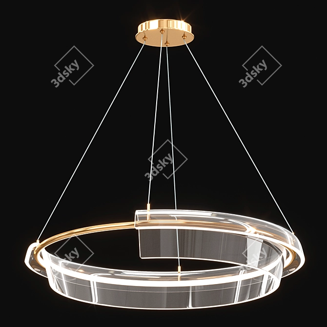 Elegant Solstice LED Chandelier 3D model image 1