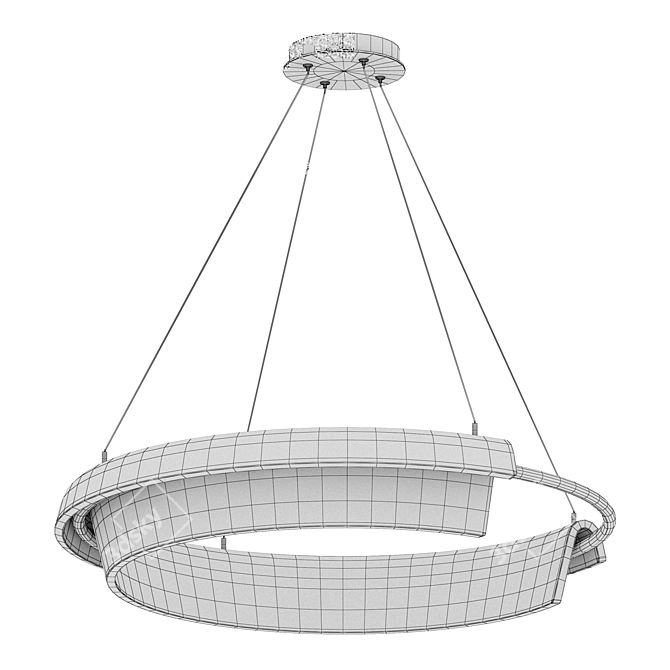 Elegant Solstice LED Chandelier 3D model image 4