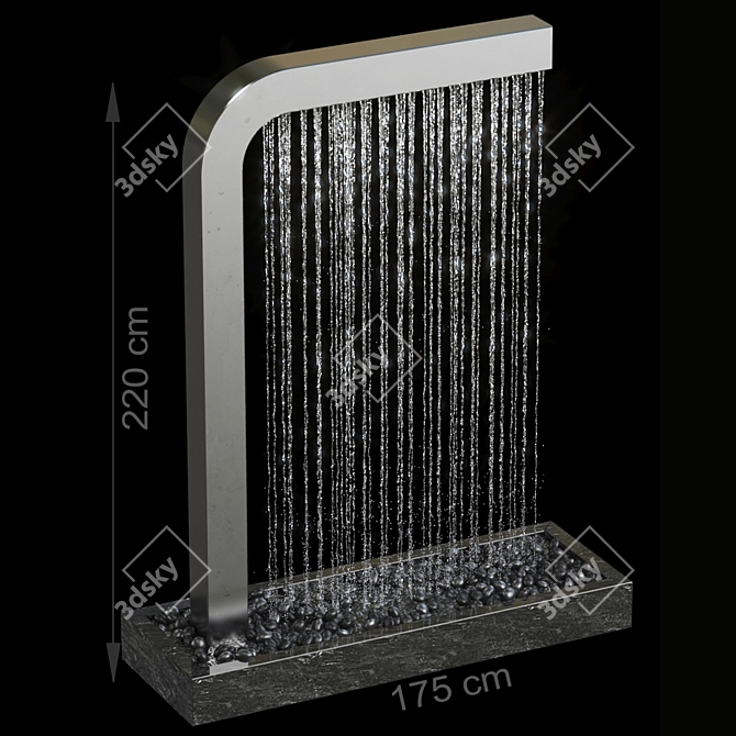 Product Description Translation: Waterfall fountains with a beautiful rendering.

Title: Elegant Waterfall Fountains Bliss 3D model image 1