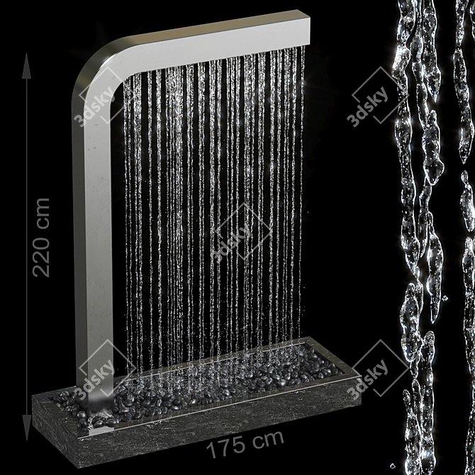 Product Description Translation: Waterfall fountains with a beautiful rendering.

Title: Elegant Waterfall Fountains Bliss 3D model image 2