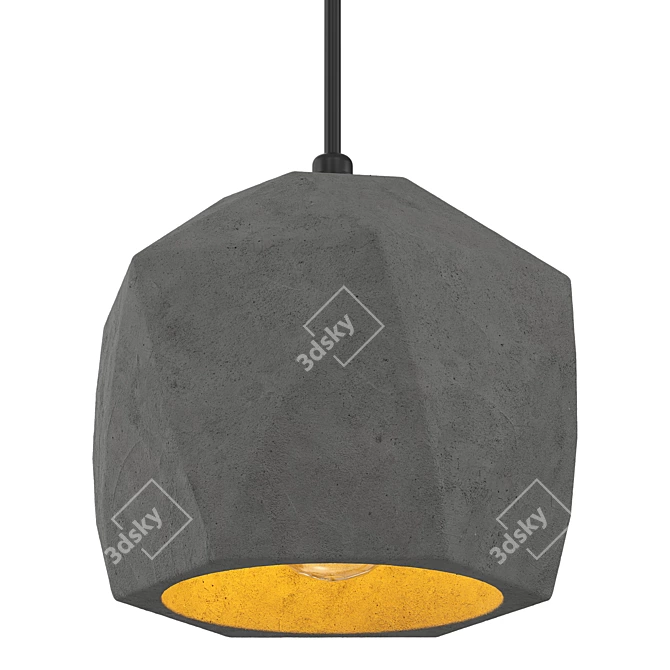 Vintage Cement Pendant Light 3D model image 1