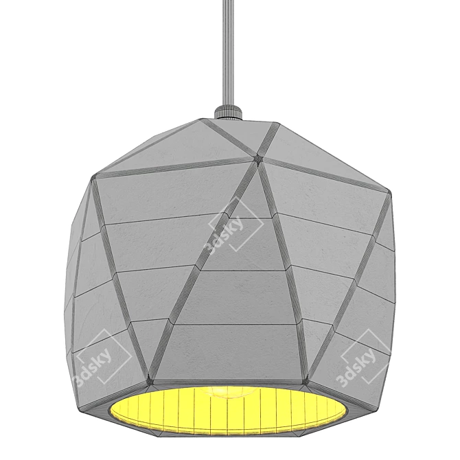 Vintage Cement Pendant Light 3D model image 3