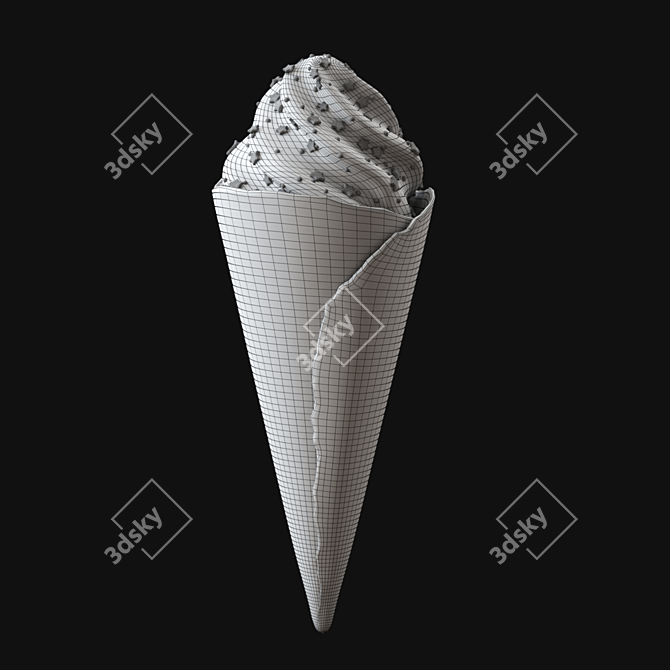 Colorful Ice Cream Cones Kit 3D model image 7