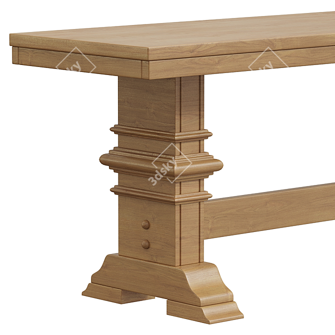 South Hill Baluster Base Bench: Stylish Seat 3D model image 3