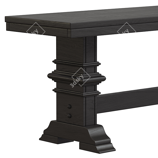 South Hill Baluster Base Bench: Stylish Seat 3D model image 4