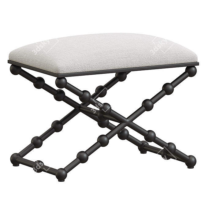 Elegant Pearl Small Bench 3D model image 2