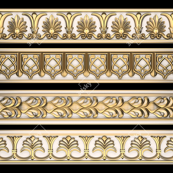 Elegant Path Ornament 3D Pack 3D model image 2