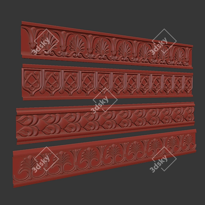 Elegant Path Ornament 3D Pack 3D model image 6