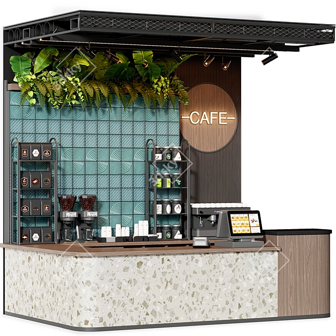 Title: Modern Style Cafe Interior 3D model image 3