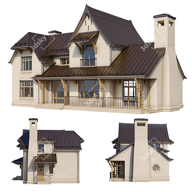 Gothic Mansion 3D Model Kit 3D model image 2