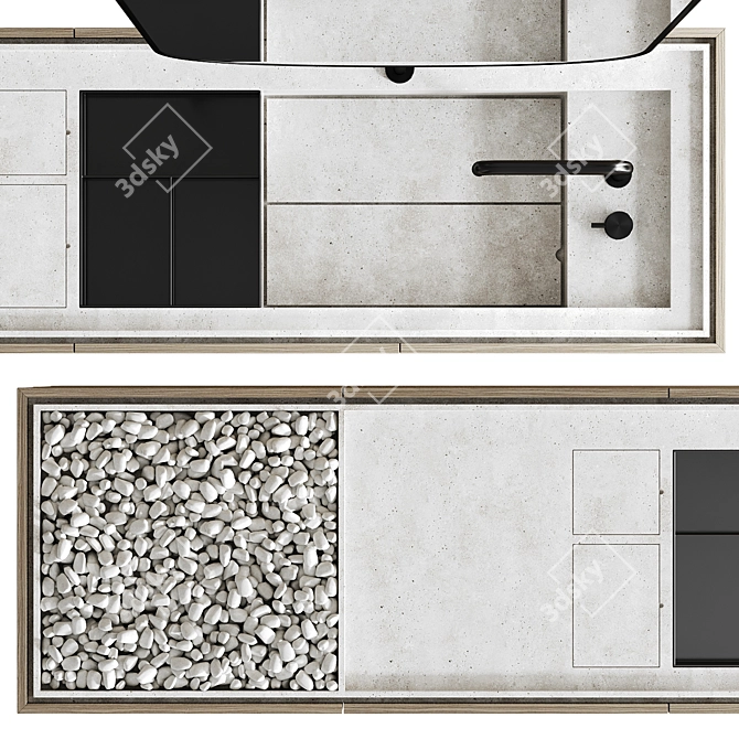 Sleek Bathroom Vanity & Storage 3D model image 4