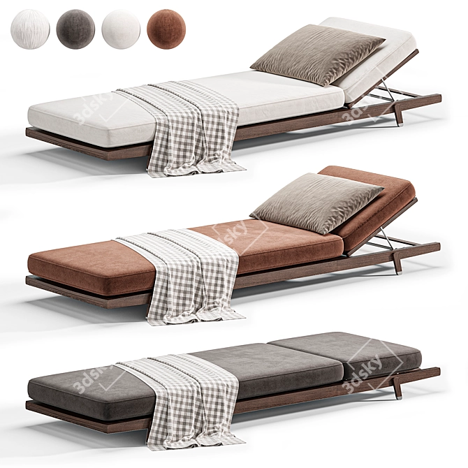 Modern Sun Lounger by Flexform 3D model image 1