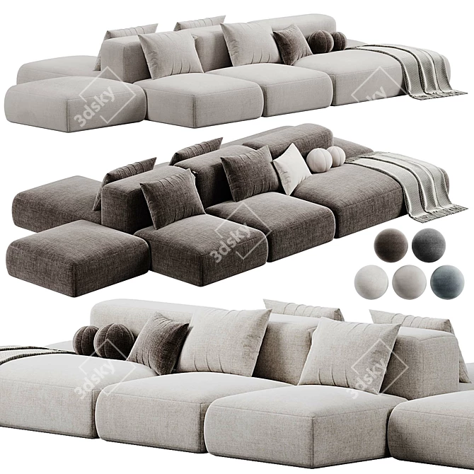 Mags Soft Sofa Combo Set 3D model image 1