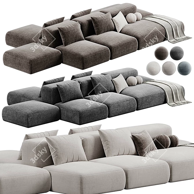 Mags Soft Sofa Combo Set 3D model image 5