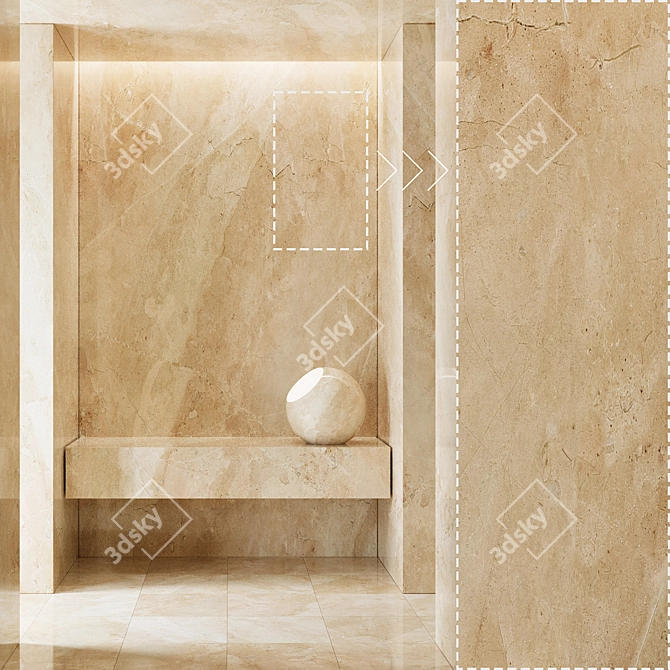 High Detail Marble Stone Material 3D model image 1