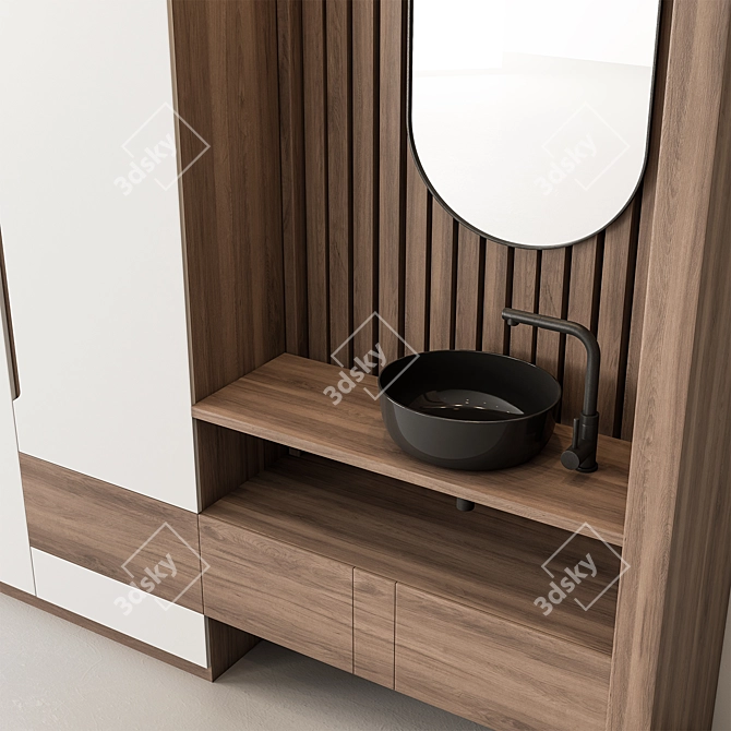 Stone Wall Bathroom Set - 60 3D model image 3