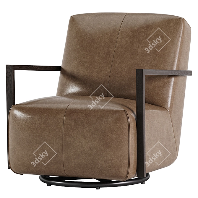 Modern Leather Walsh Glider-Luxe Comfort 3D model image 2