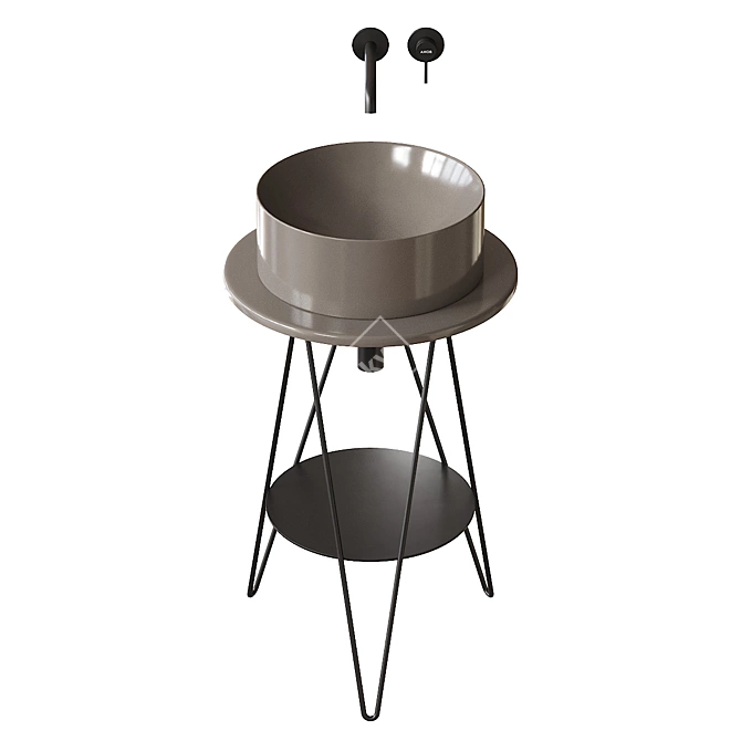 Gustav Metal Console Vanity Set 3D model image 3