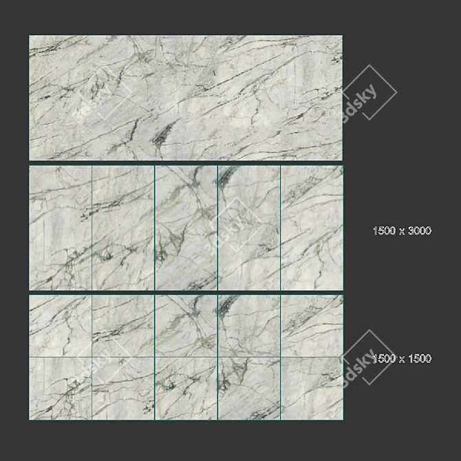 Calacatta Emerald Seamless Ceramic Tile 3D model image 4