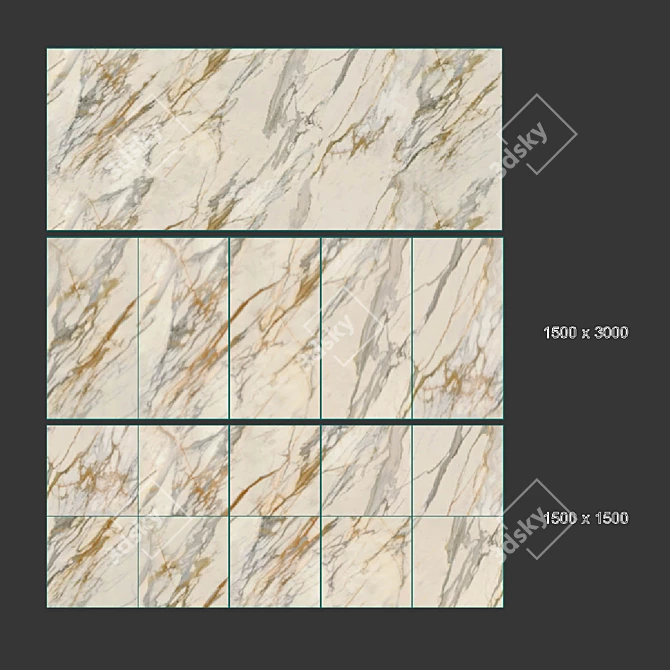 High-Quality Seamless Ceramic Granite Tile 3D model image 4