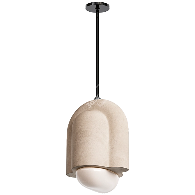 Capricorn Limestone Dome Pendant Light 3D model image 2