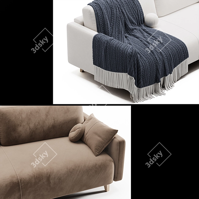 Modern Lieri Sofa with UV Mapping 3D model image 3