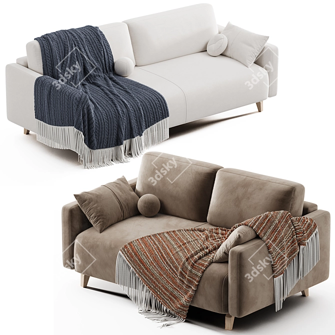 Modern Lieri Sofa with UV Mapping 3D model image 6