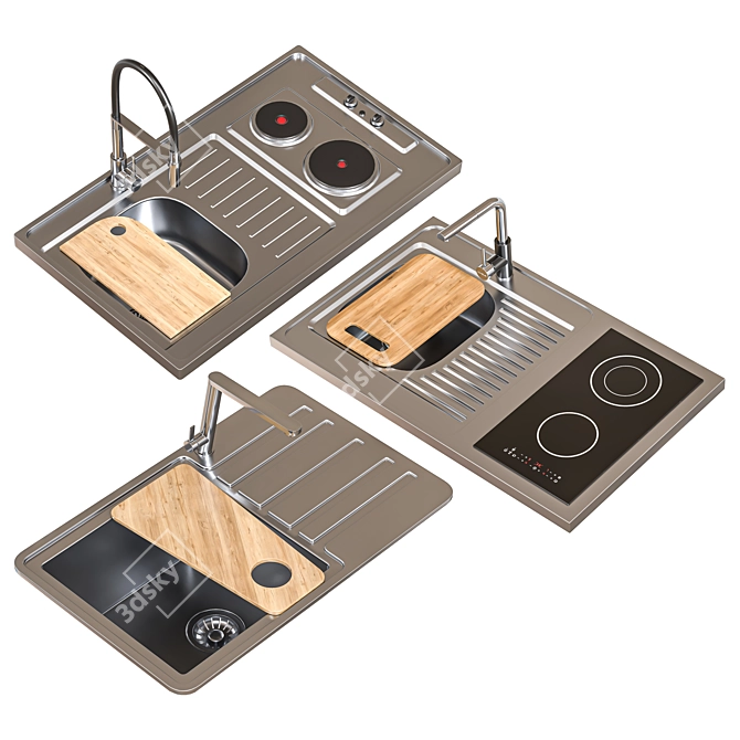 Alveus Set3 Sinks Collection 3D model image 2