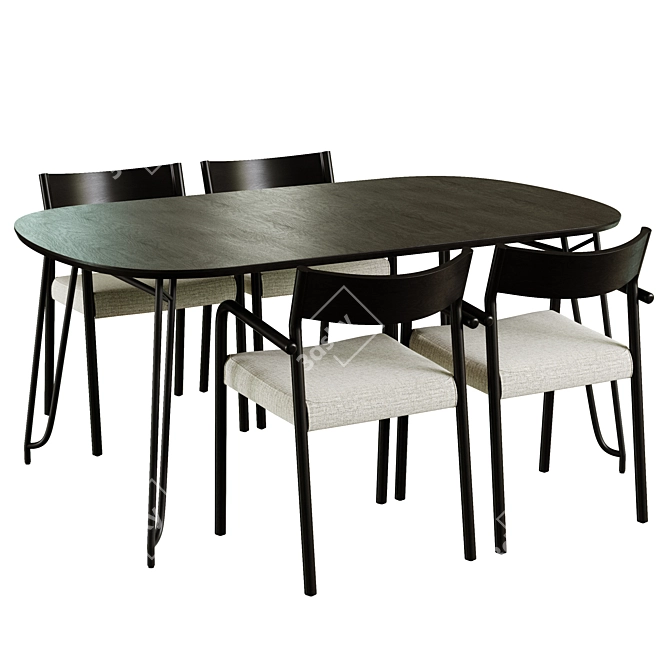 Expandable Milian Table Falconera Chair 3D model image 1