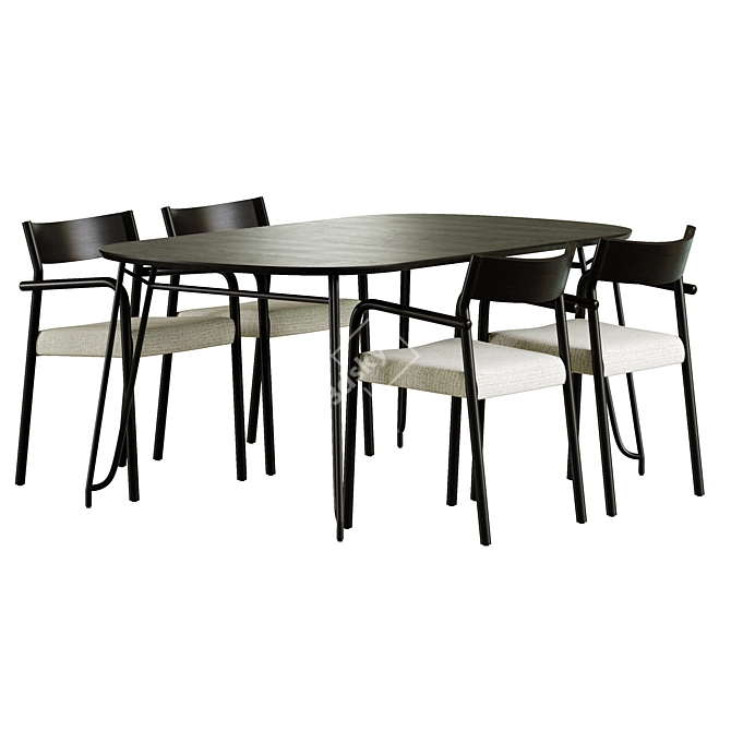 Expandable Milian Table Falconera Chair 3D model image 2