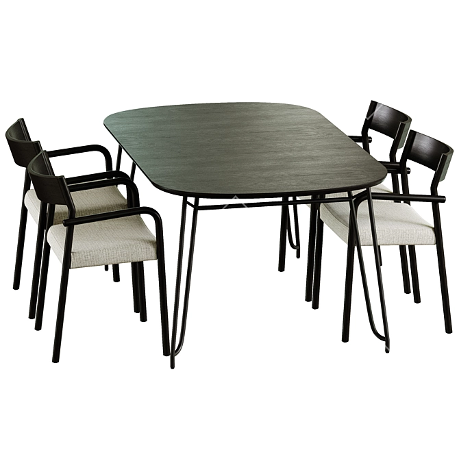 Expandable Milian Table Falconera Chair 3D model image 3