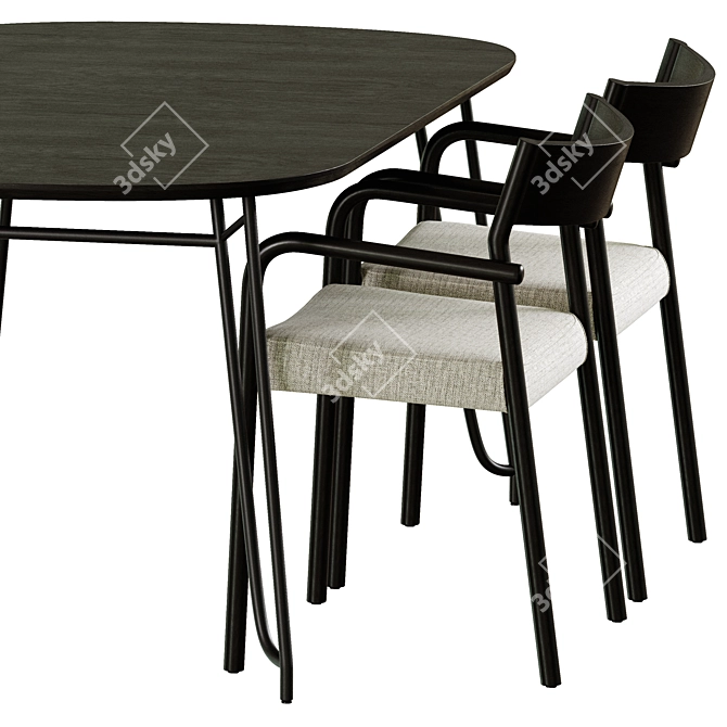 Expandable Milian Table Falconera Chair 3D model image 4