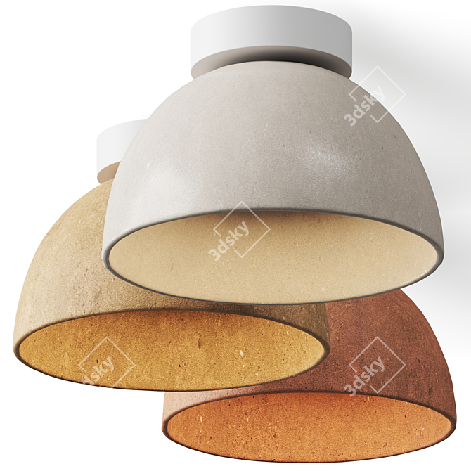 Luxury Terracotta Designer Ceiling Lamp 3D model image 1